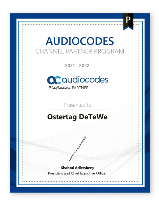 Zertifikat Audiocodes