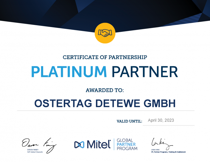 Zertifikat Mitel