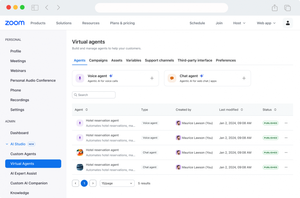 Virtual Agent _ Main Page